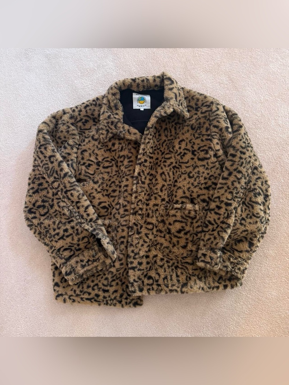 UNIF Kids Leopard Faux Fur Puffer Jacket - Brown & Black